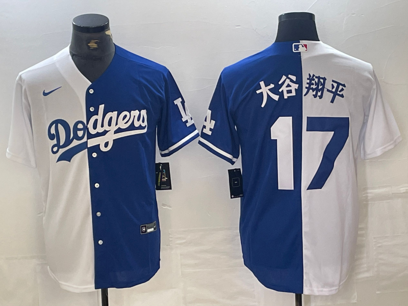Men's Los Angeles Dodgers Shohei Ohtani #17 White/Blue Jersey